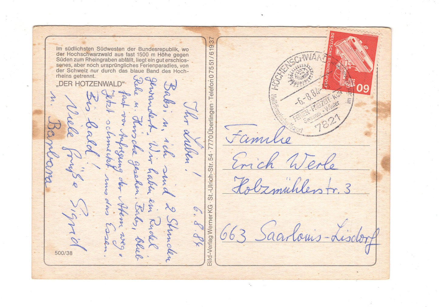 Ansichtskarte Hotzenwald im südlichen Schwarzwald / H1-52