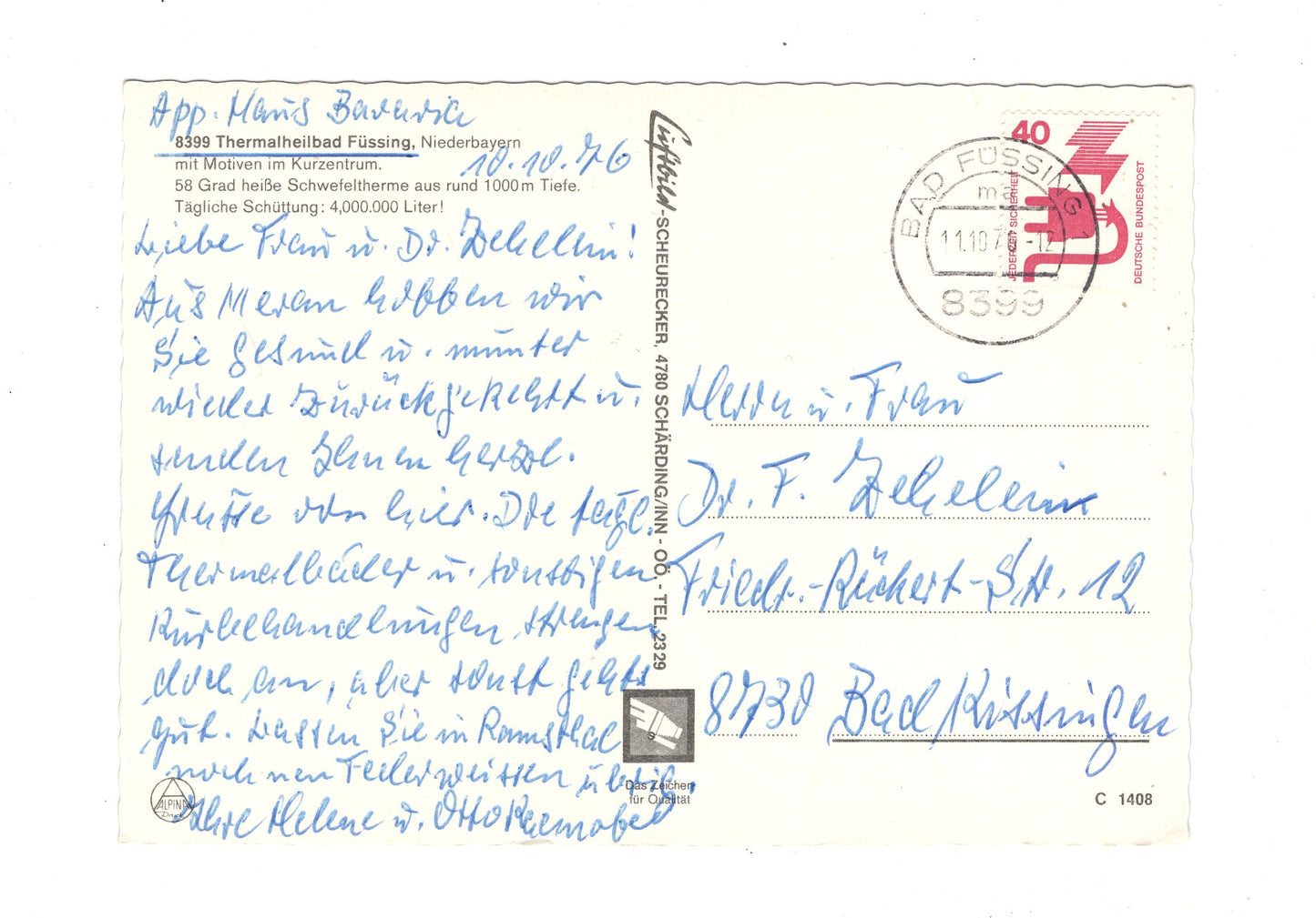 Ansichtskarte Bad Füssing / Niederbayern / Kurzentrum