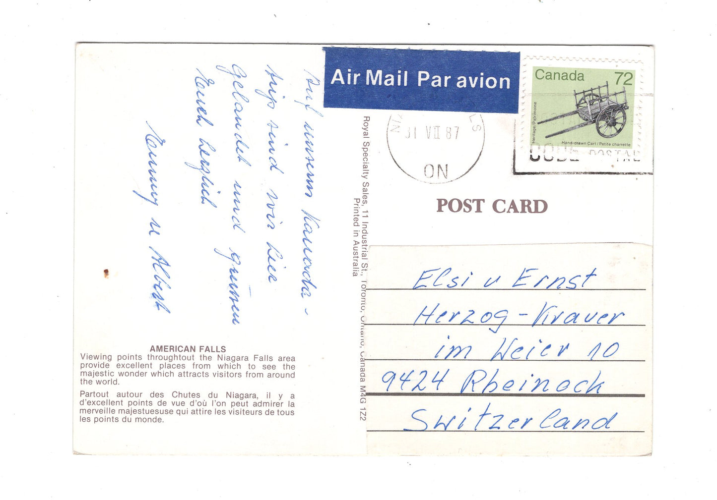 Ansichtskarte Niagara Falls / American Falls / USA