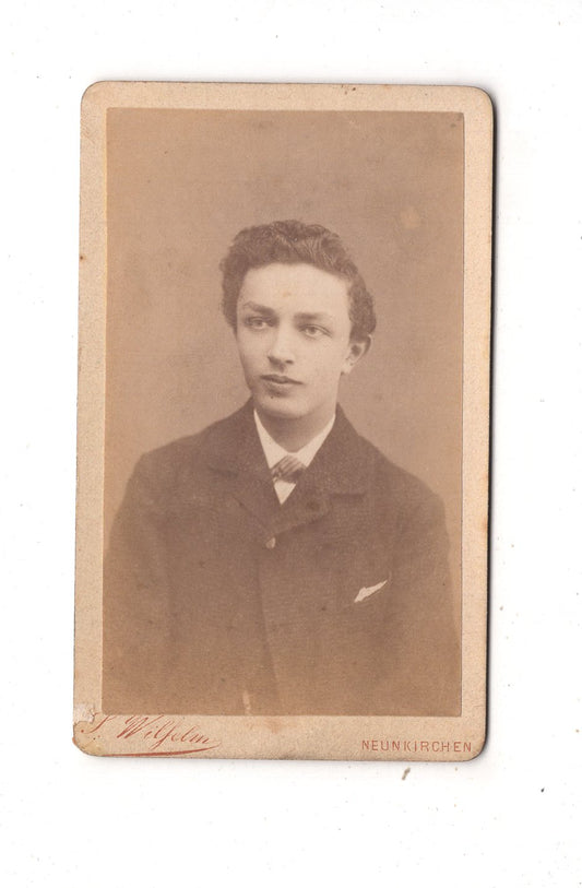 Fotografie Feiner Junge - Neunkirchen 1870er / CDV N1-06