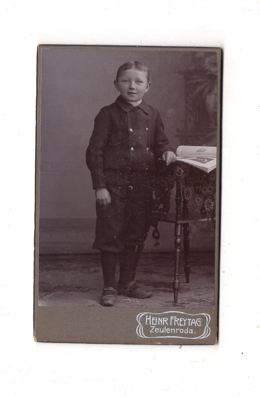 Fotografie Niedlicher kleiner Junge - Zeulenroda 1900er / CDV M1-23