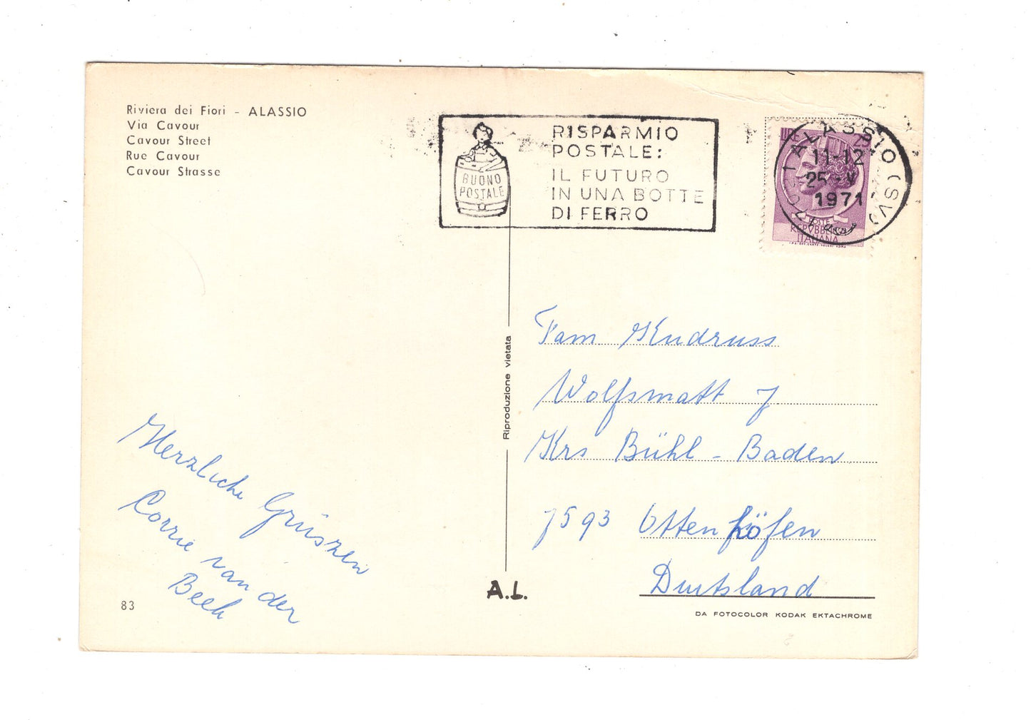 Ansichtskarte Alassio / Via Cavour / Italien / N1-62