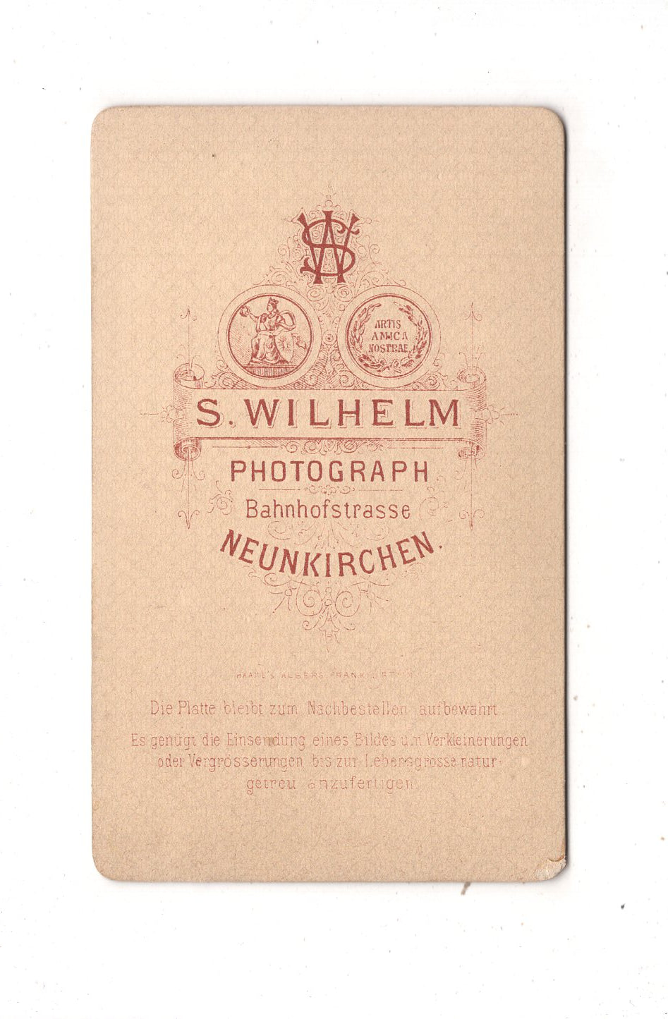 Fotografie Feiner Junge - Neunkirchen 1870er / CDV N1-06