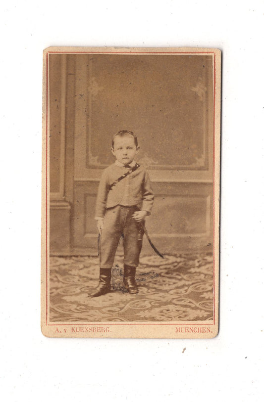 Fotografie Niedlicher kleiner Junge - München 1860er / CDV M1-23