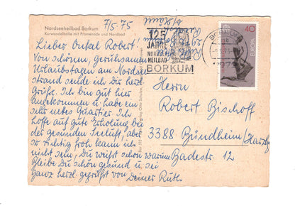 Ansichtskarte Nordseeheilbad Borkum / Kurwandelhalle mit Promenade und Nordbad