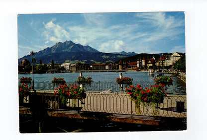 Ansichtskarte Luzern / Quai mit Pilatus / Schweiz