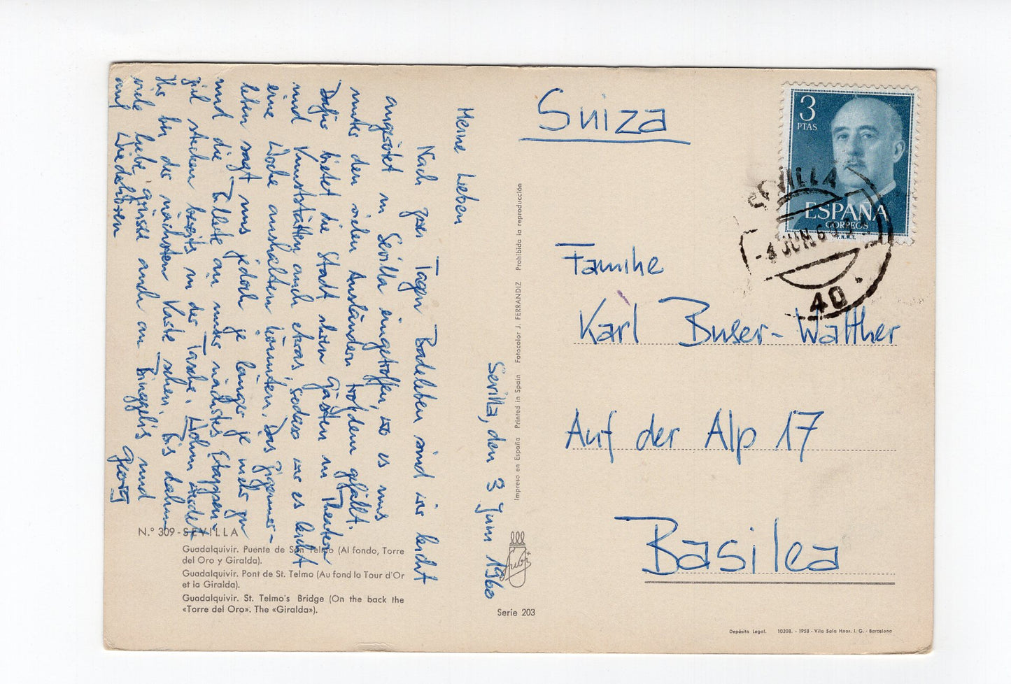 Ansichtskarte Sevilla / Guadalquivir / Spanien