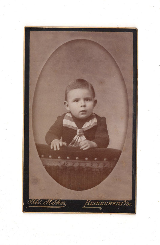 Fotografie Niedlicher kleiner Junge - Heidenheim 1880er / CDV M1-23