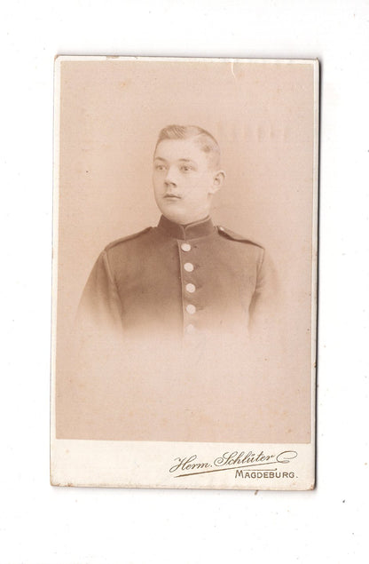 Fotografie Soldat / C. Wohlgänger aus Tangerhütte - Magdeburg 1890er / CDV M1-03