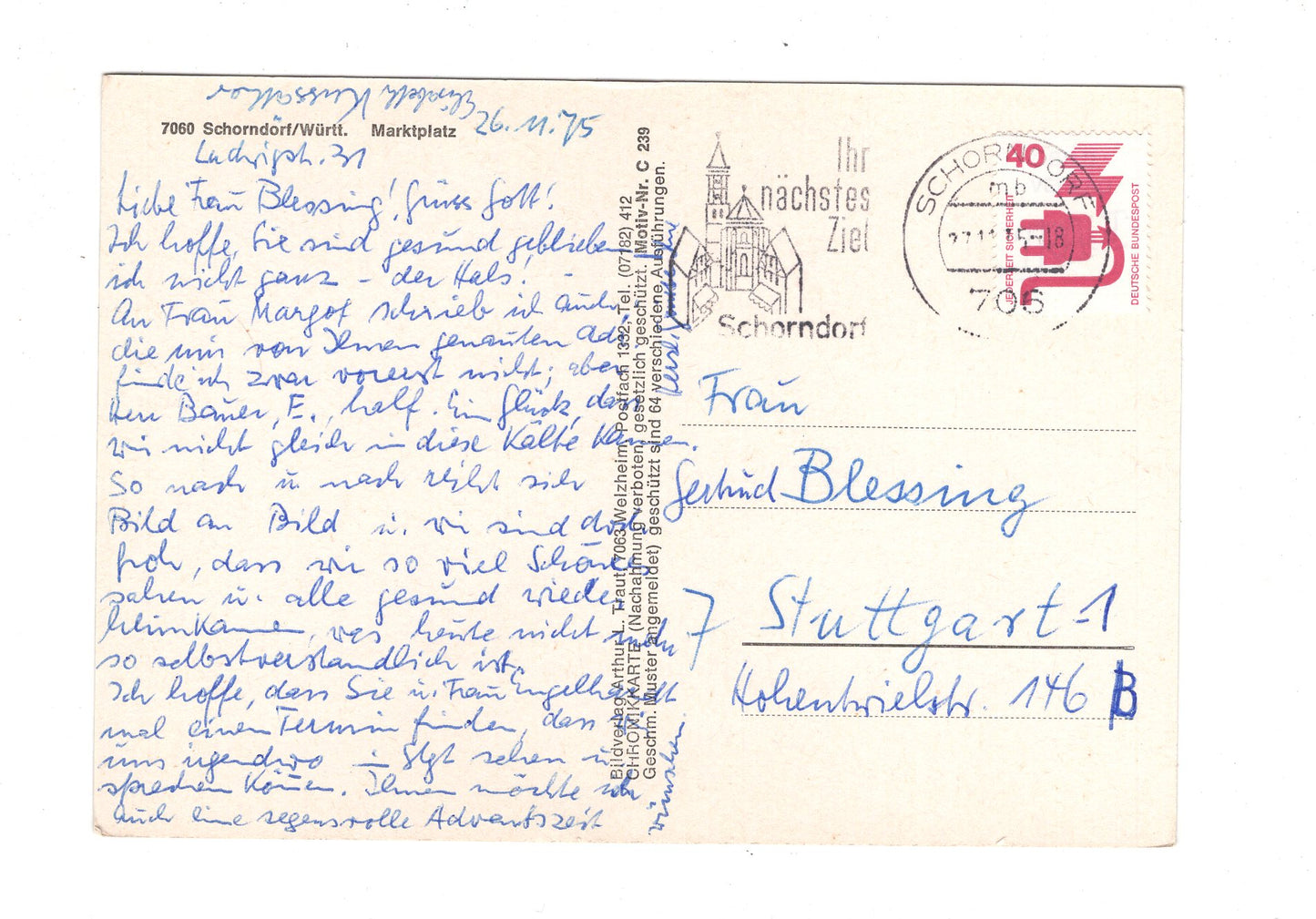 Ansichtskarte Schorndorf / Württemberg / Marktplatz / H1-69