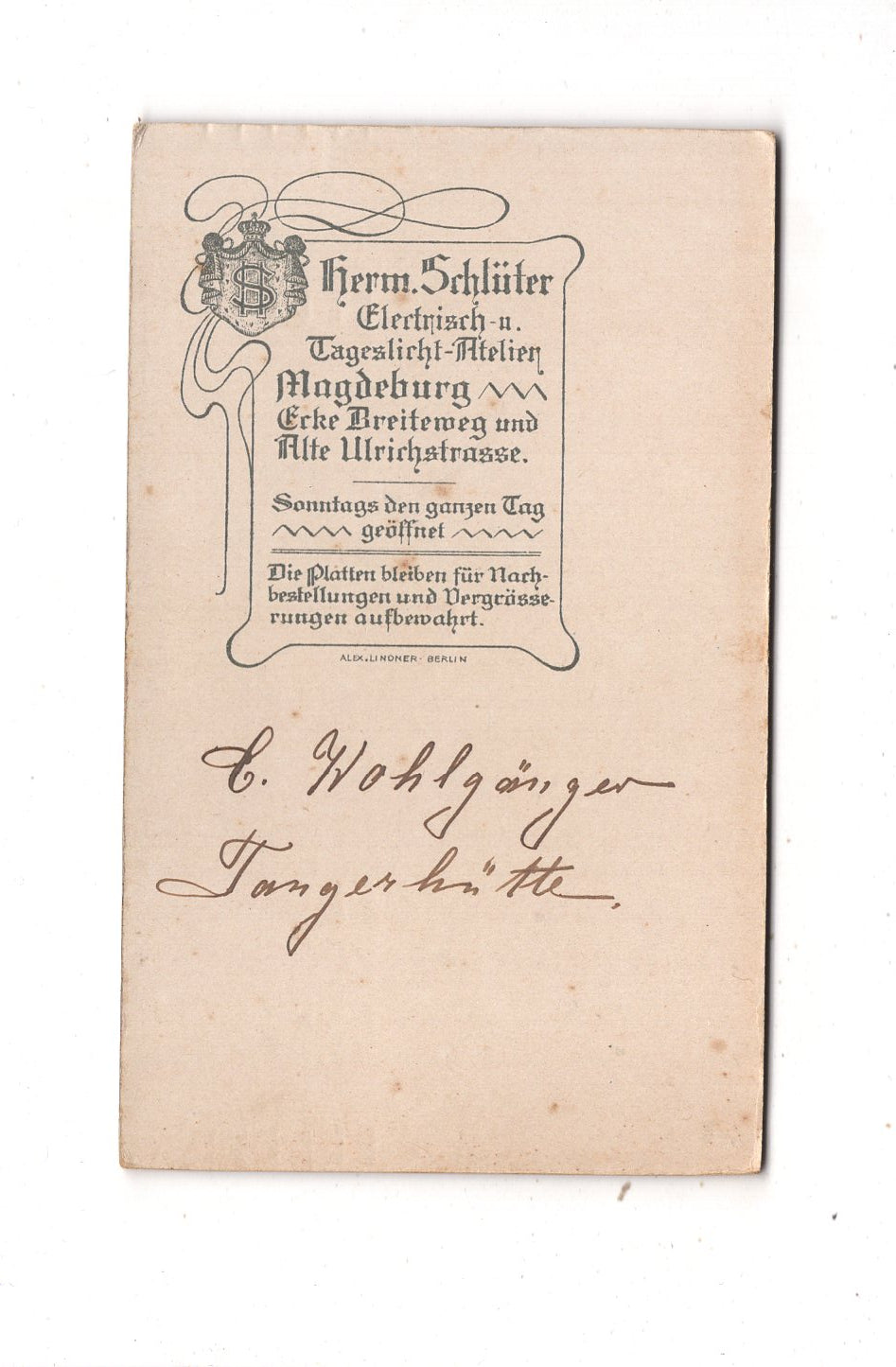 Fotografie Soldat / C. Wohlgänger aus Tangerhütte - Magdeburg 1890er / CDV M1-03